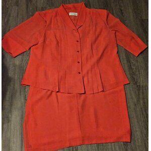 Vintage Danny & Nicole Dress Suit 2 Piece Coral Size 22W